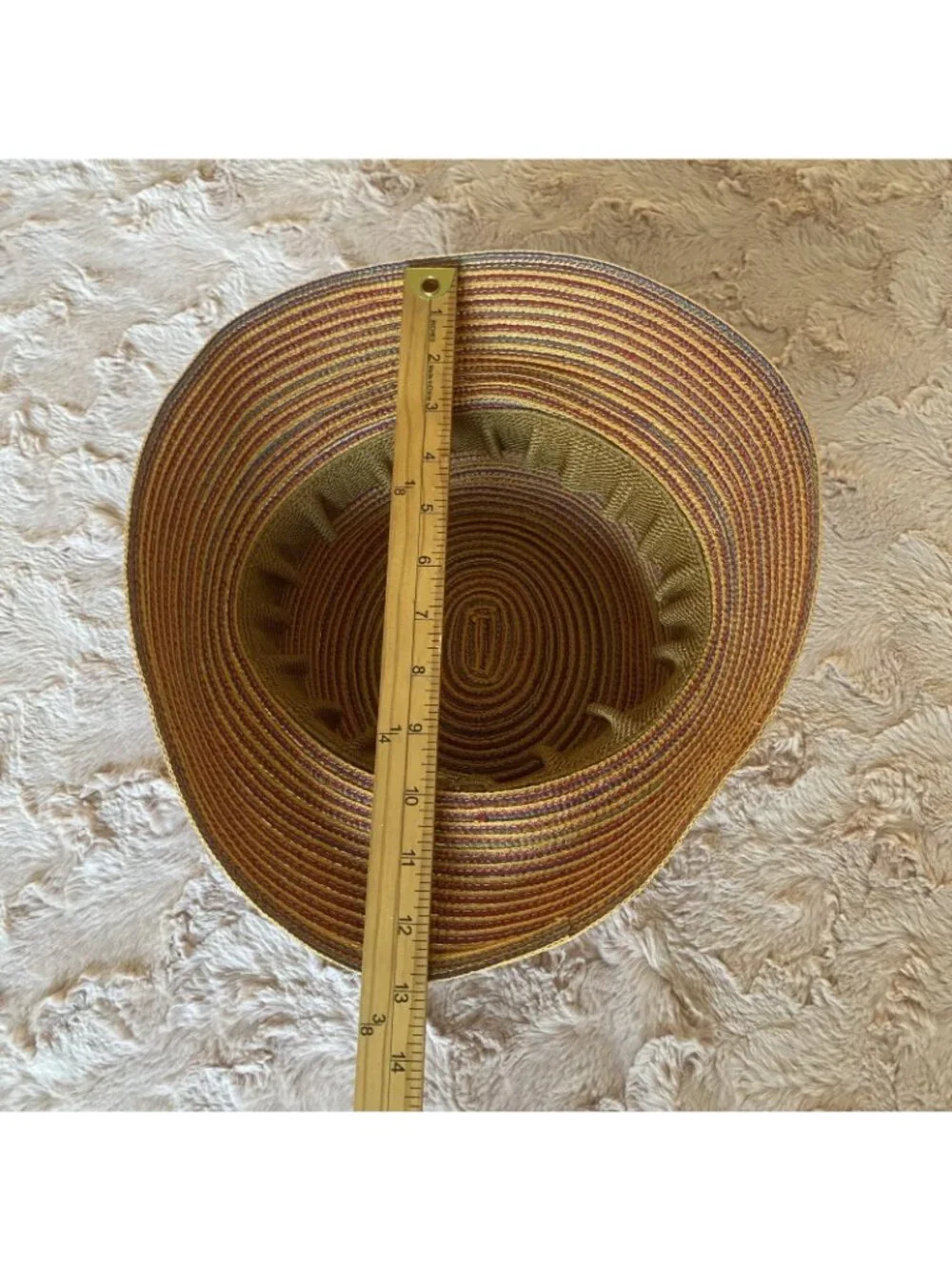 Eddie Bauer Sz M/L Multicolor Striped Straw Bucket Hat
